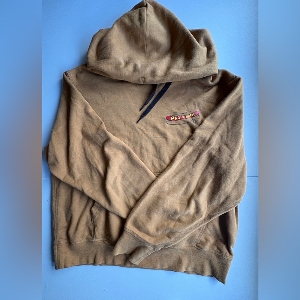 Rag & Bone Hoodie Mens Large Brown Long Sleeve Pullover